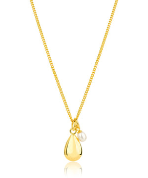 Mother and child gold pendant necklace