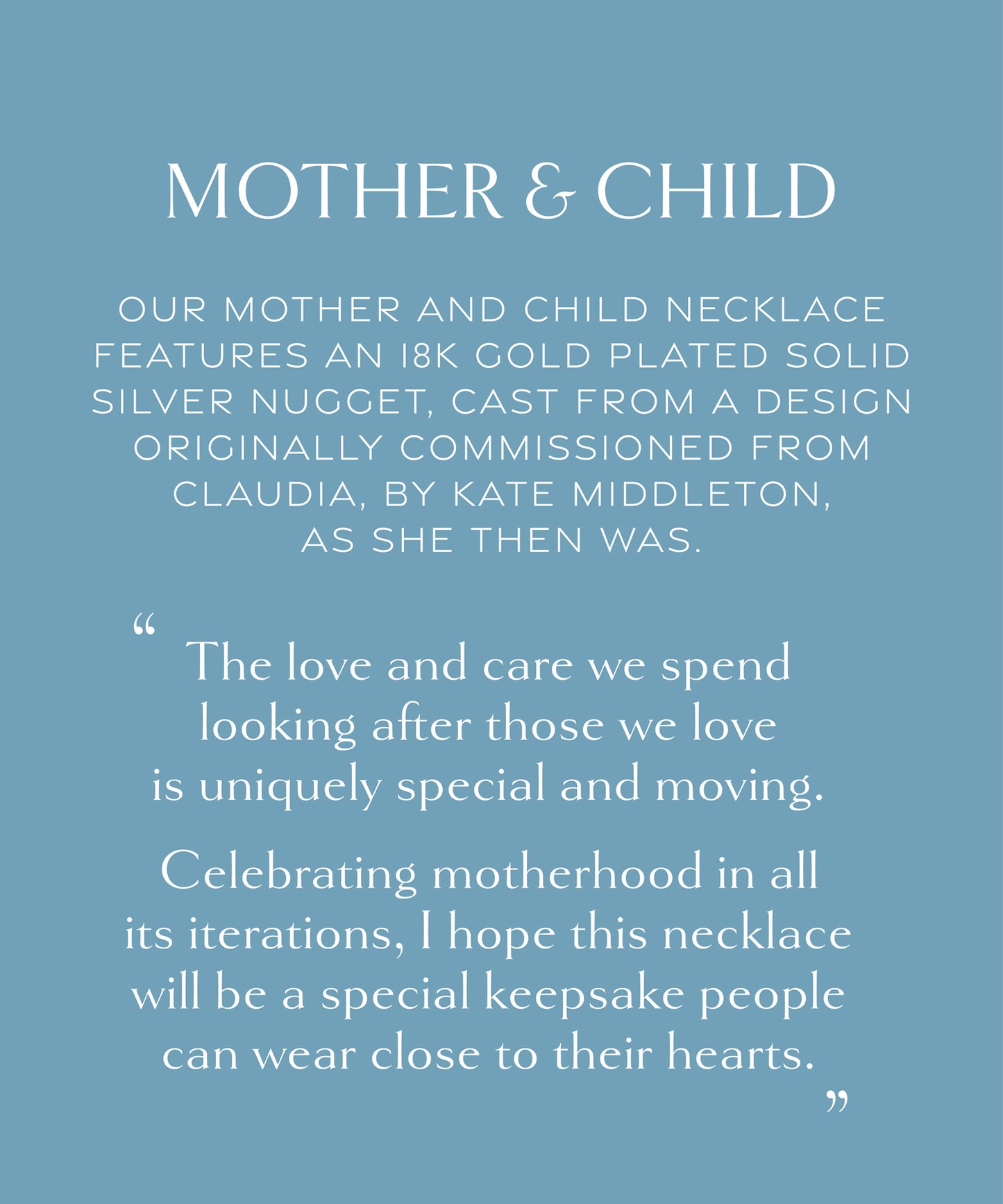 Mother and Child Gold Necklace the story