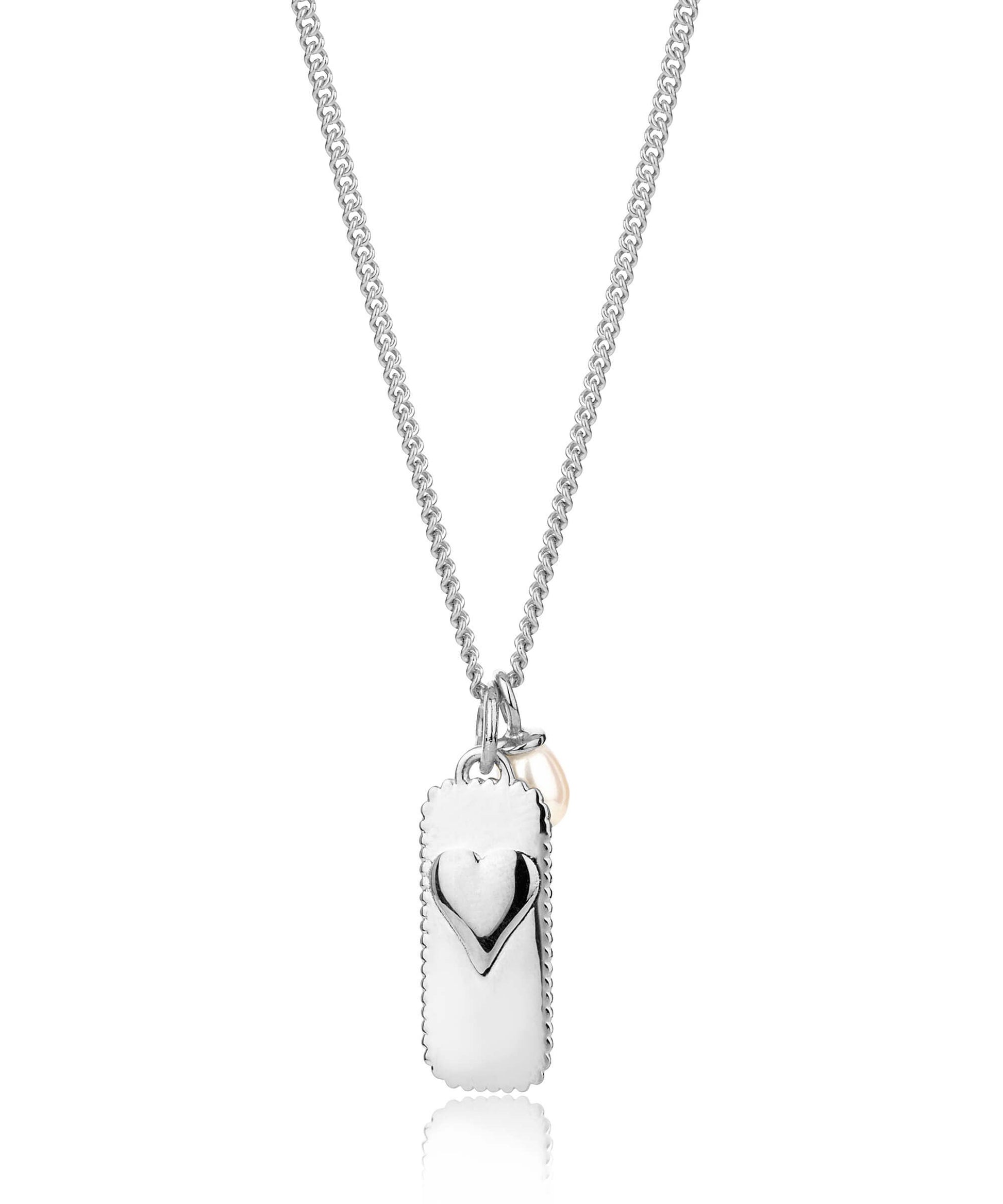 Single Pearl Silver Glimmers Pendant Necklace