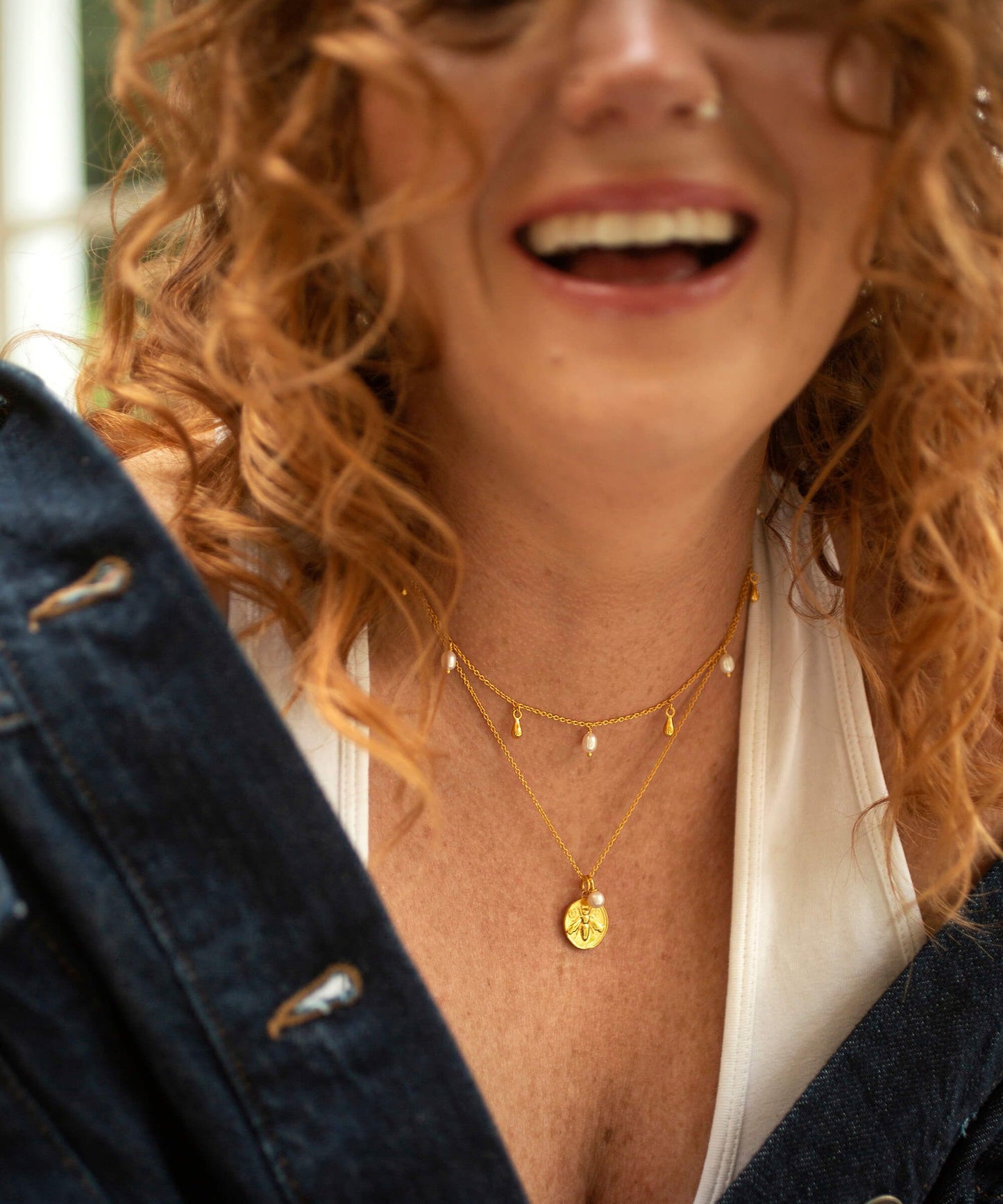 Honey Bee gold necklace