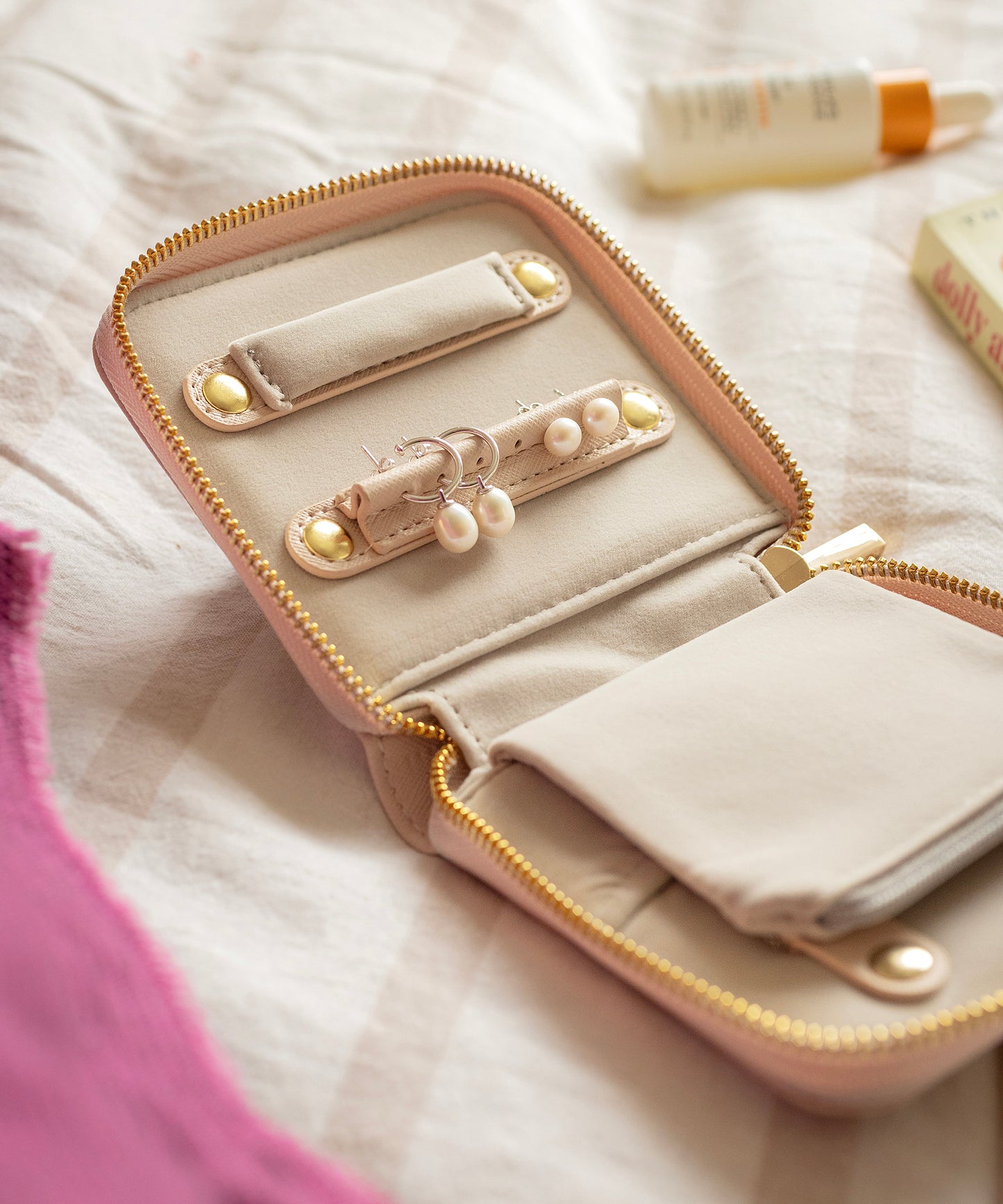 Pearl Jewellery Compact Travel Jewellery Wallet