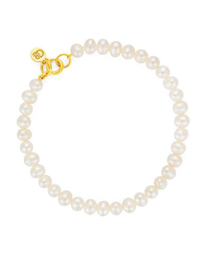 Button Pearl  Gold Bracelet