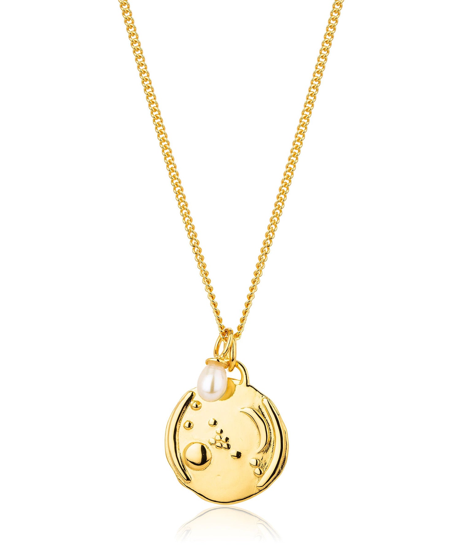 Taurus gold zodiac pearl necklace