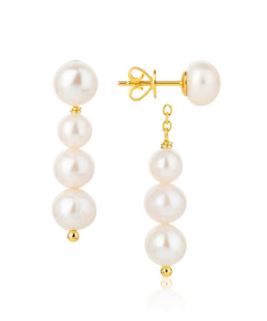 Coco abacus graduated pearl drop gold earrings