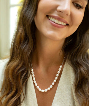 Luxury Natural Pearl City Necklace silver chain necklace