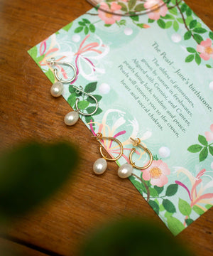 June Birthstone - Small gold favourite pearl hoop