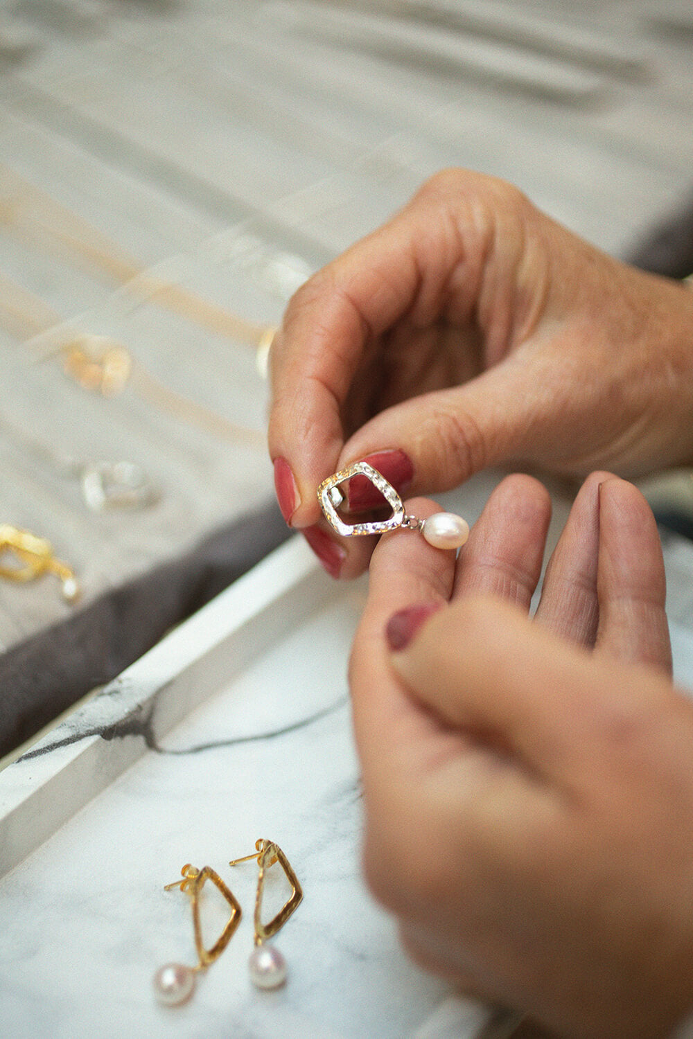 Buy YienDooLong Pearl Tassel Drop Earrings Multi Beaded Cluster Chandelier  Dangle Earrings Gold Pearl Chain Earrings Statement Bridal Jewelry for  Women Girls Online at desertcartINDIA