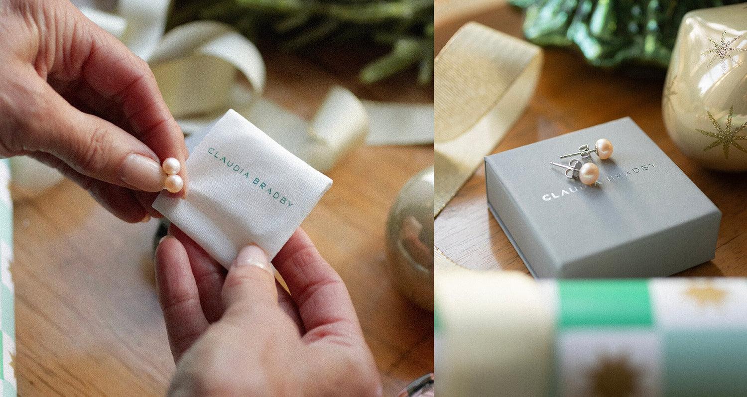 free pearl studs worth £45 with your order