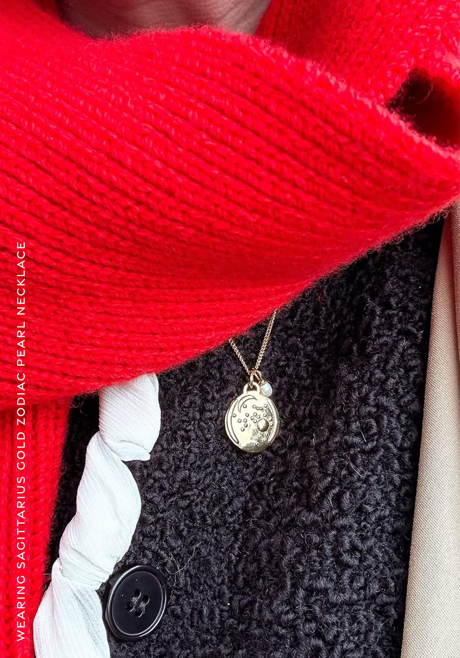 @gillian_loves sagittarius gold zodiac pearl necklace