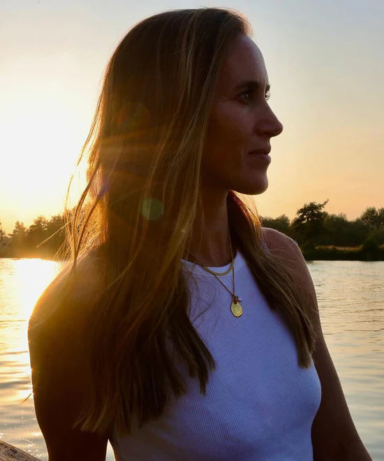 olympic rower helen glover wearing the world is your oyster necklace