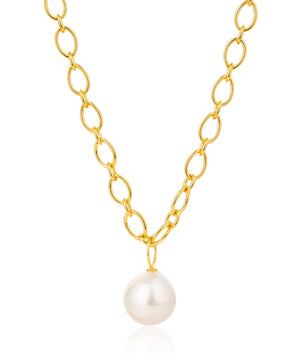 Pearl power chain  gold necklace