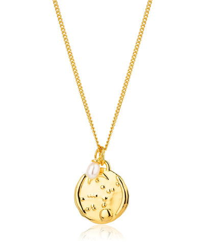 Virgo, gold zodiac pearl necklace, 23/8-22/9