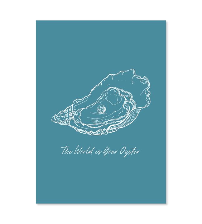 World is your oyster handwritten gift card