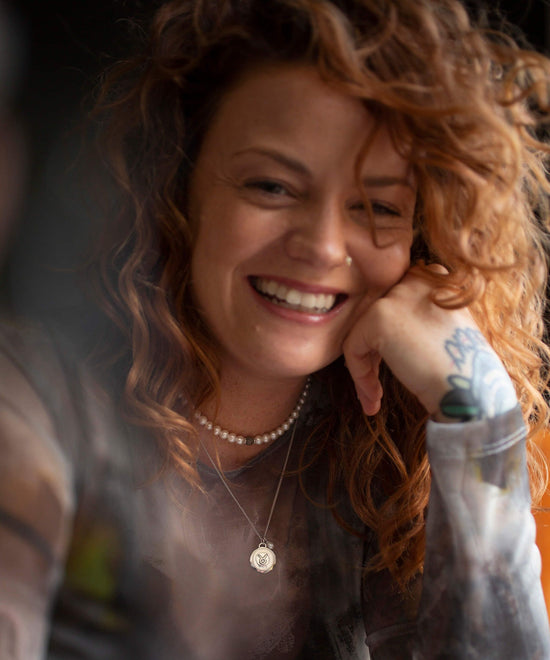 Sagittarius silver zodiac pearl necklace