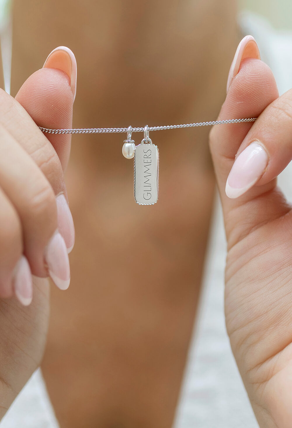 close up of mantra pearl jewellery