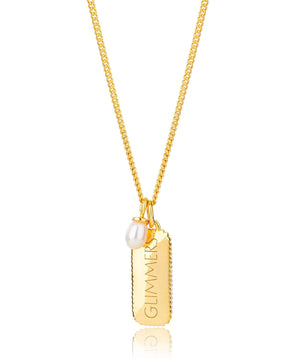 Single Pearl Gold Glimmers Pendant Necklace