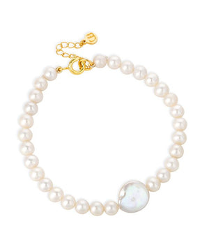 Coco coin pearl gold bracelet