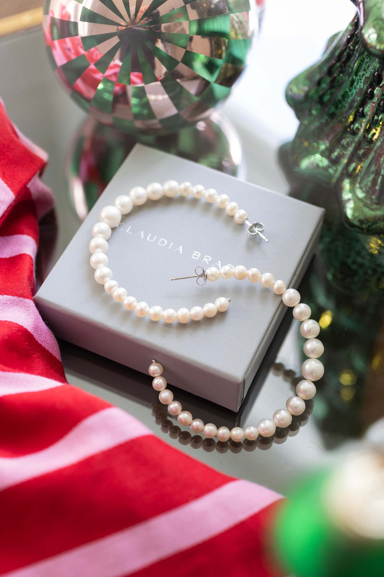 luxury graduated pearl hoop christmas gifts