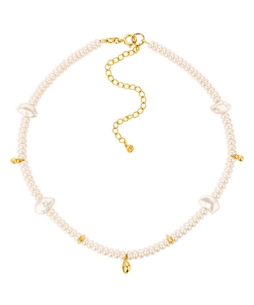 Reykjavik pearl choker with sea charms, gold – claudiabradby