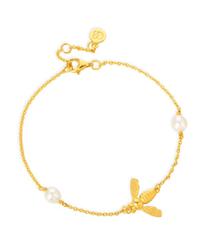 Flying bee gold bracelet