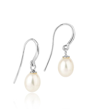 Classic pearl drop silver earrings