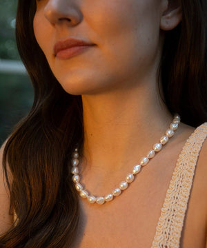 Coco baroque hand knotted pearl necklace