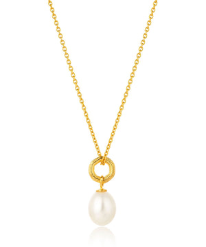 Unita organic pearl gold necklace