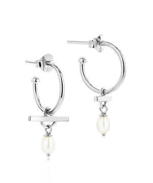 Chakra Balance Silver Hoop Earrings