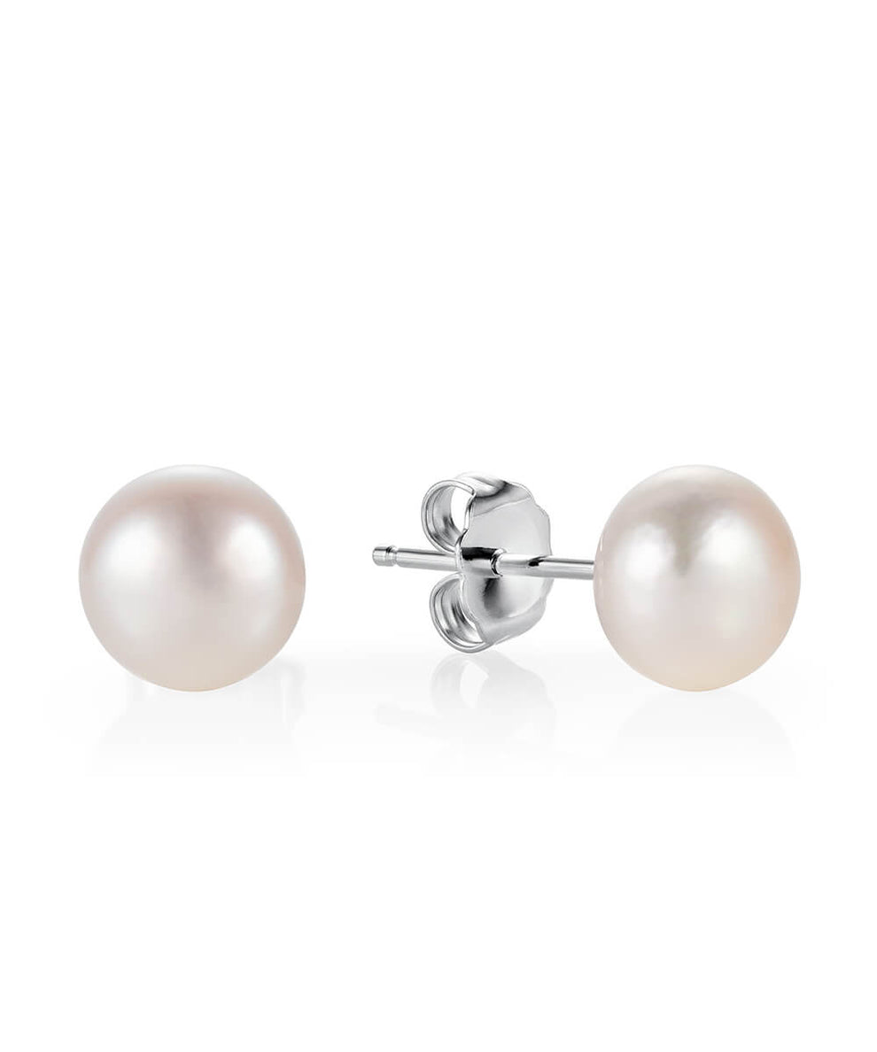 Button Pearl Studs | Claudia Bradby – claudiabradby