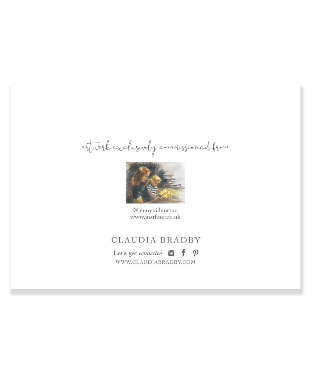 Handwritten Mother and Child Gift Card - original artwork print