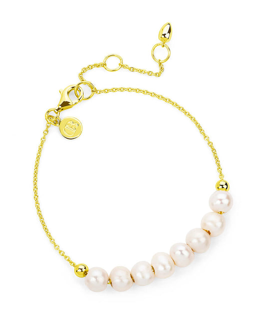 Angelina Gold Pearl Bracelet