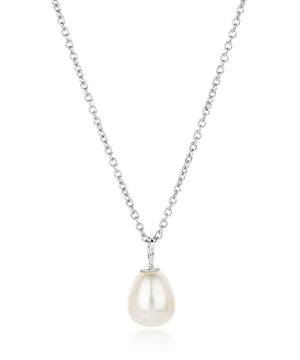 Silver Favourite Pearl Drop Necklace
