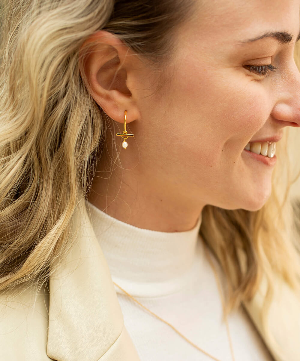 Chakra Balance Gold Hoop Earrings
