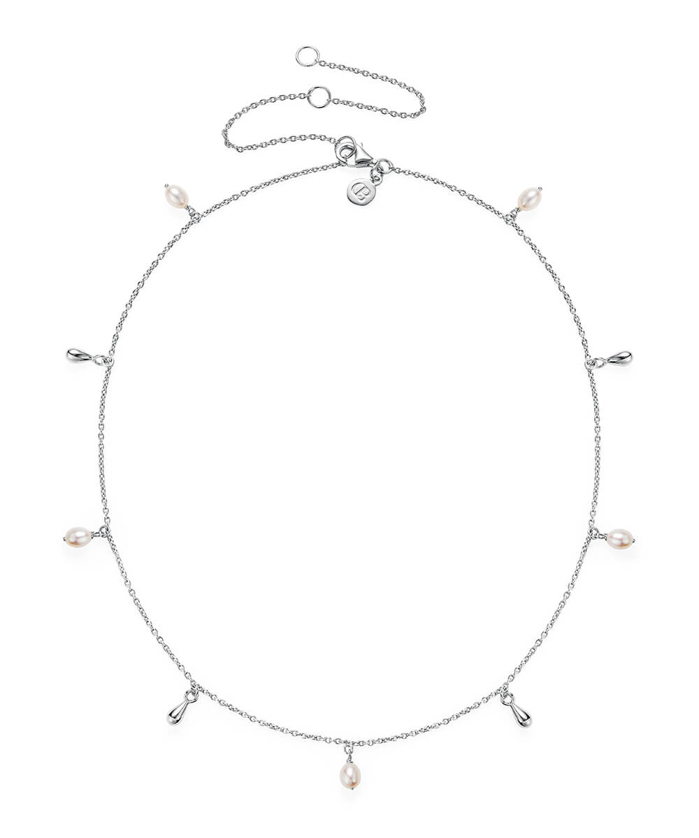 Lagertha Silver Drop Choker Necklace