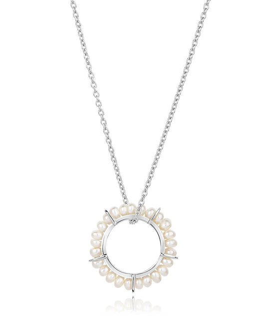 Circle of Life Pearl Ring Necklace, Small