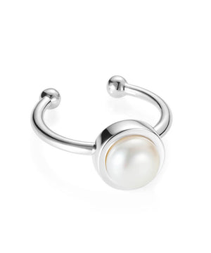 Signature Open Pearl silver Ring