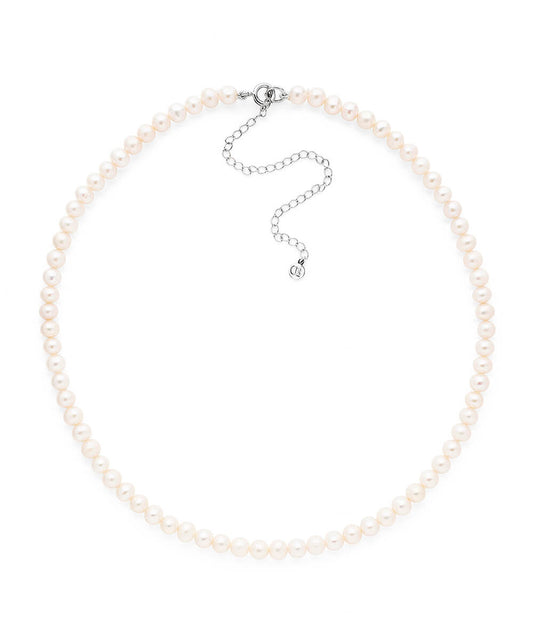 Simple button pearl necklace