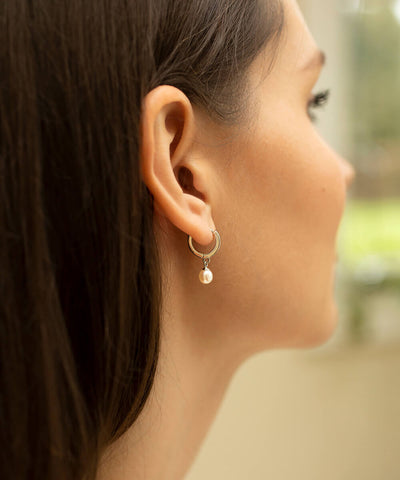 Essential Micro Pearl Hoop Earrings