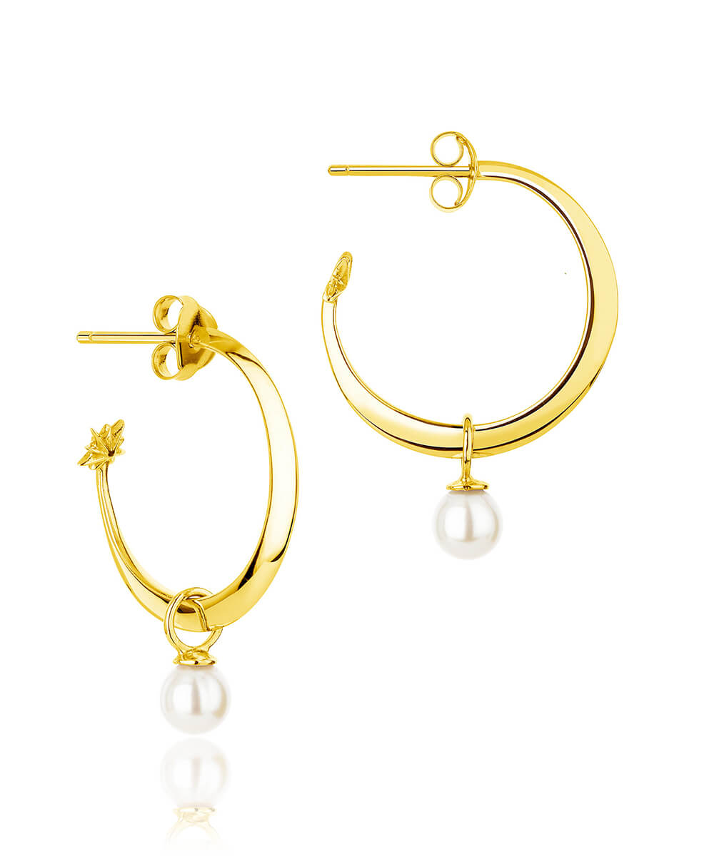 The Sun and The Moon Gold Hoops