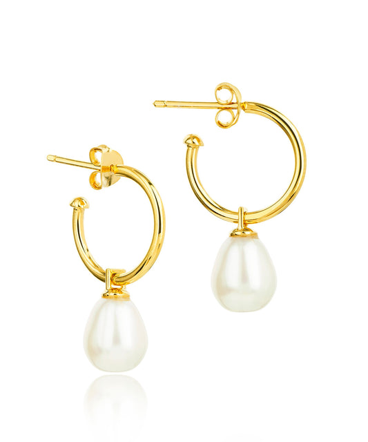 Small gold favourite pearl hoop